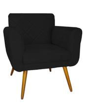 Jogo 02 Poltronas Estofadas Decorativas Para Consultório Isabella Suede Preto- LM DECOR