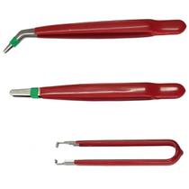 Jogo 03 Pinça Emborrachada Costura Mosaico Fuxico Artesanato