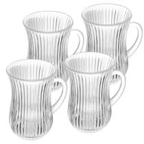 Jogo 04 Canecas de Vidro Wolff Lines 130ml Jogo 04 Canecas de Vidro Wolff Lines 130ml