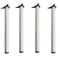 Jogo 04 Pés De Mesa 60x730mm Branco Hardt Com Regulagem