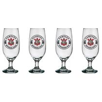 Jogo 04 Taças De Cerveja Em Vidro 300ml Corinthians Licenciada