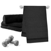 Jogo 04 Unid. Toalha de Rosto Esportiva para Academia 100% Algodão Máxima Absorção