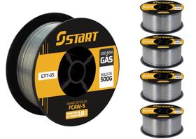 Jogo 05 Arame De Solda Revestido Mig Uso Sem Gás 0.8mm 500g
