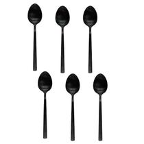Jogo 06 Colheres de Sobremesa Inox Ibiza Black Tuut Jogo 06 Colheres de Sobremesa Inox Ibiza Black Tuut