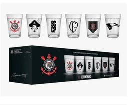 Jogo 06 Copos Americanos Corinthians 190ml Caixa Licenciado Transparente Jogo 06 Copos Americanos Corinthians 190ml Caixa Licenciado Transparente