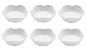 Jogo 06 Petisqueiras 10,3CM Porcelana Branca
