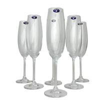 Jogo 06 Taças Champanhe Flute Cristal 220ml Bohemia