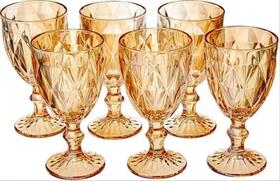 Jogo 06 Taças De Água Diamante Bico De Jaca Diamond 300ml Jogo 06 Taças De Água Diamante Bico De Jaca Diamond 300ml