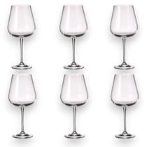 Jogo 06 Unidades de Taças de Cristal Bohemia Vinho 670ml