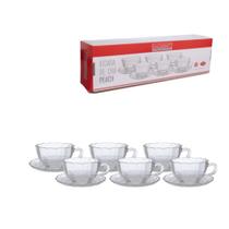 Jogo 06 Xícaras De Chá Peach 240ml Em Vidro Pires Hauskraft