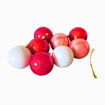 Jogo 08 Bolas Natal Perolado Minnie Disney 08cm