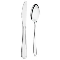 Jogo 1 2Facas 20cm e 12 Colheres 18cm Inox Siena Brinox Mesa Posta Jantar Almoço Jogo 1 2Facas 20cm e 12 Colheres 18cm Inox Siena Brinox Mesa Posta Jantar Almoço