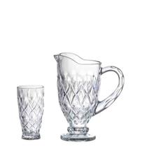 Jogo 1 Jarra 1L + 6 Copos de vidro 304ml Flow Studio Crystal STC2060