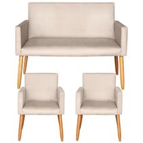 Jogo 1 Namoradeira 2 Poltronas resistente para Recepção Sala pequena