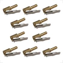 Jogo 10 Bicos Calibrador De Pneus Com Presilha 5.16 Metal Jogo 10 Bicos Calibrador De Pneus Com Presilha 5.16 Metal