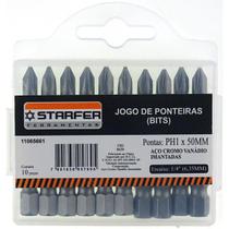 Jogo 10 Bits Ponta Phillips 1 Parafusadeira 50Mm Starfer