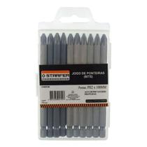 Jogo 10 Bits Ponta Phillips 2 P/ Parafusadeira 100mm Starfer