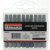 Jogo 10 Bits Ponta Torx 30 Para Parafusadeira 50Mm Starfer