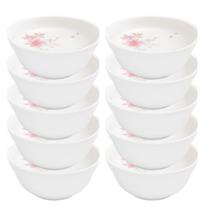 Jogo 10 Bowl Tigela Cumbuca Caldos Sobremesas Flowers Bord Vidro 400ml Em Casa Tem