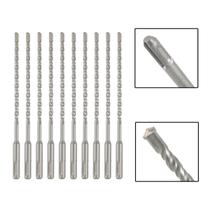 Jogo 10 Brocas SDS Plus 8x160 mm Aço Carbono Tungstênio Jogo 10 Brocas SDS Plus 8x160 mm Aço Carbono Tungstênio