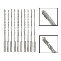 Jogo 10 Brocas Sds Plus 8X310 Mm Aço Carbono Tungstênio