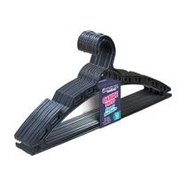 Jogo 10 Cabides Plástico Resistentes Preto Arqplast