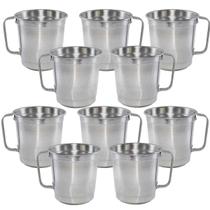 Jogo 10 Caneca Copo De Chopp Em Aluminio 700 ml Com Alça