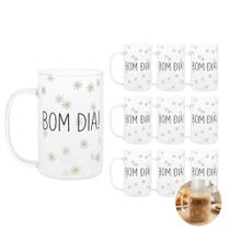 Jogo 10 Caneca de Vidro para Cappuccino Café Chá Bom Dia Resistente a Calor 280ml Wolff Jogo 10 Caneca de Vidro para Cappuccino Café Chá Bom Dia Resistente a Calor 280ml Wolff
