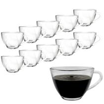 Jogo 10 Caneca Xícara Cappuccino Expresso Café Vidro 200ml