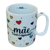 Jogo 10 canecas 300ml Frases Mãe - Kit Porcelana - Decoração Caneca Completa Corações