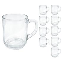 Jogo 10 Canecas De Vidro Lisa 250ml Transparente Praticasa Jogo 10 Canecas De Vidro Lisa 250ml Transparente Praticasa