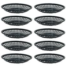 Jogo 10 Cestos Oval 26cm, Kit Cestinha Organizadora Multiuso Médio Lanchonete Cesto Lanche Batata Jogo 10 Cestos Oval 26cm, Kit Cestinha Organizadora Multiuso Médio Lanchonete Cesto Lanche Batata