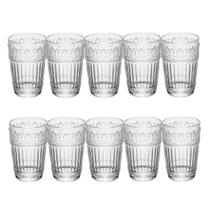 Jogo 10 Copo de Cristal para Água Suco Mauve 350ml Transparente Wolff
