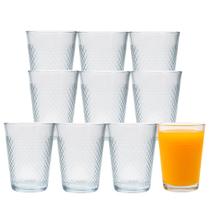 Jogo 10 Copo de Vidro 200ml Suco Refrigerante Água Diamond Cut Fratelli