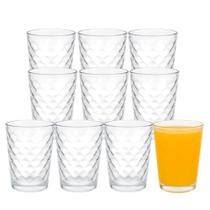 Jogo 10 Copo de Vidro 200ml Suco Refrigerante Água Waves Fratelli
