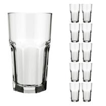 Jogo 10 Copos 340ml Vidro Bristol Suco Drinks Transparente