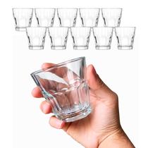 Jogo 10 Copos Baixo De Vidro Facetado Café Dose Bar 150ml