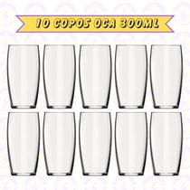 Jogo 10 Copos Oca 300 ML Transparente Elegante Bebibas Sucos