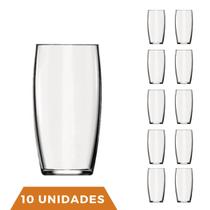 Jogo 10 Copos Oca 300ml Agua Vidro Transparente Suco Nadir