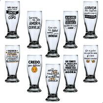 Jogo 10 Copos Tulipa Munich 200ml com Frases Decorativa Engraçada kit Jogo 10 Copos Tulipa Munich 200ml com Frases Decorativa Engraçada kit