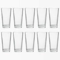Jogo 10 Copos Vidro 260ml Transparente Venice Base Quadrada Agua
