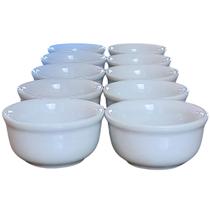 Jogo 10 Cumbucas tigelas de Porcelana Branca 120ml Forno e Microondas