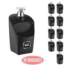Jogo 10 Dispenser Sabonete Detergente Porta Esponja Preto Jogo 10 Dispenser Sabonete Detergente Porta Esponja Preto