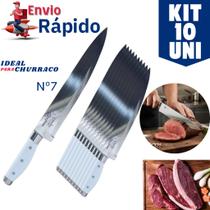 Jogo 10 Faca de Corte Para Carne Linha Europa 7 Para Cozinha Carnes Legumes Frutas Para Açougue Açougueiro Restaurante Jogo 10 Faca de Corte Para Carne Linha Europa 7 Para Cozinha Carnes Legumes Frutas Para Açougue Açougueiro Restaurante
