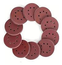 Jogo 10 Lixa Disco 125mm 5pol 120 Grãos tiras autocolantes Madeira Metal