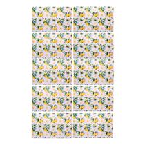 Jogo 10 Lugar Americano Retangular Mesa Limão Siciliano Plástico 43x28cm Lyor