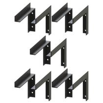 Jogo 10 Mãos Francesas de Prateleira Reforçadas Pretas 18x12