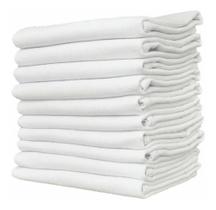 Jogo 10 Pano De Prato Copa Branco Liso Bainha Grosso