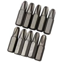 Jogo 10 Ponta Ponteira Bits Phillips PH3 x 25mm Cromo Vanádio Imantadas