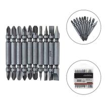Jogo 10 Ponteiras Bits Ponta Dupla Aço Combinada 65mm Para Parafusadeira Jogo 10 Ponteiras Bits Ponta Dupla Aço Combinada 65mm Para Parafusadeira
